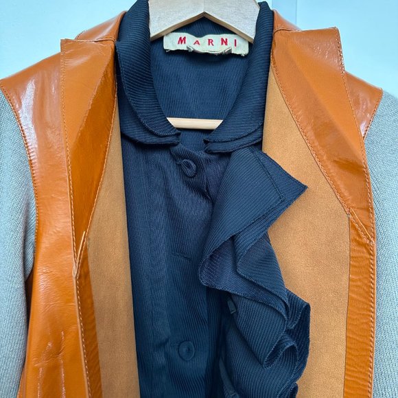 Marni - vintage navy ruffled blouse IT40 - Picture 6 of 6